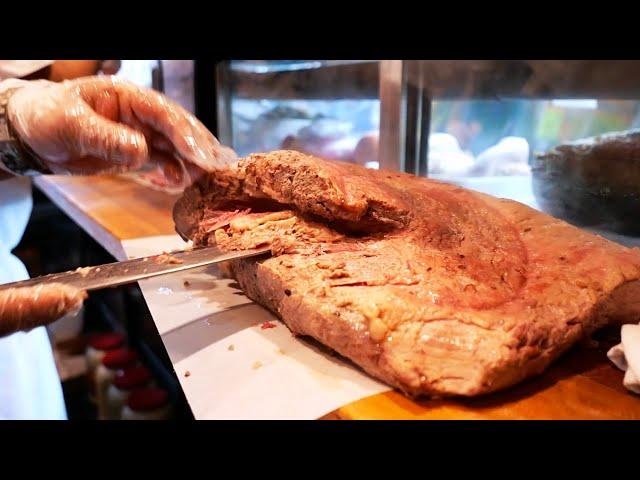 American Food - LATKES & PASTRAMI SANDWICHES PJ Bernstein Deli NYC