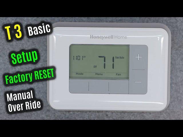 HONEYWELL Home T3 | HOW to use MANUAL Override | Factory RESET & SETUP | Menu OPTIONS Thermostat