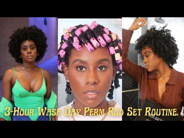 3 Hour Start to Finish Wash Day Perm Rod Set Routine on Type 4 Natural Hair | Here's How!