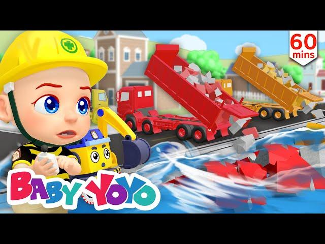 Making Breakwater | Color Song | Strong Construction Vehicles | more Nursery rhymes | Baby yoyo