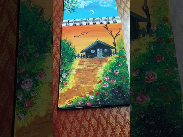 easy landscape painting #art by sm vlog #youtube short video #short video