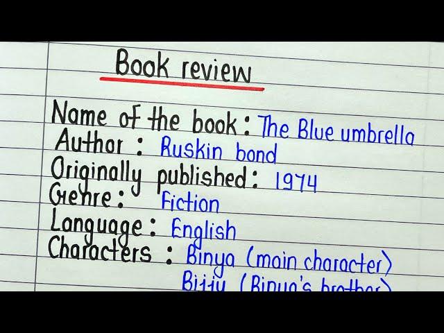 Book review writing || How to write a book review in english || The blue umbrella book review