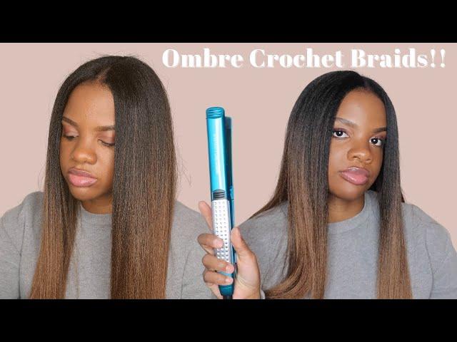 Ombre Straight Crochet Braids ft. Cuban Twist Crochet Hair