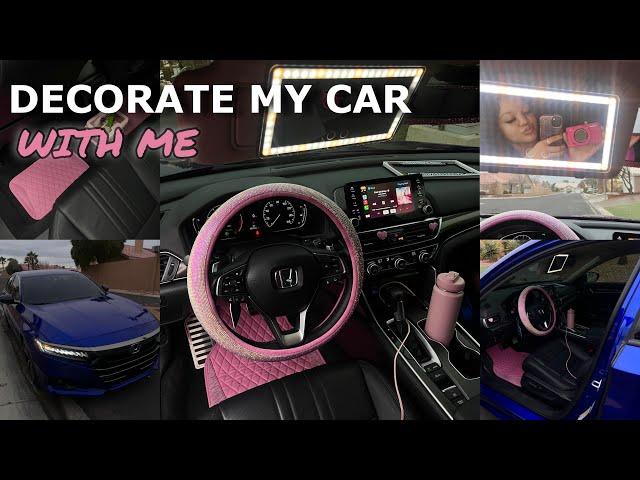 DECORATE MY CAR WITH ME | Car Wash, Car Decor Haul + Car Tour *ALL PINK EDITION*