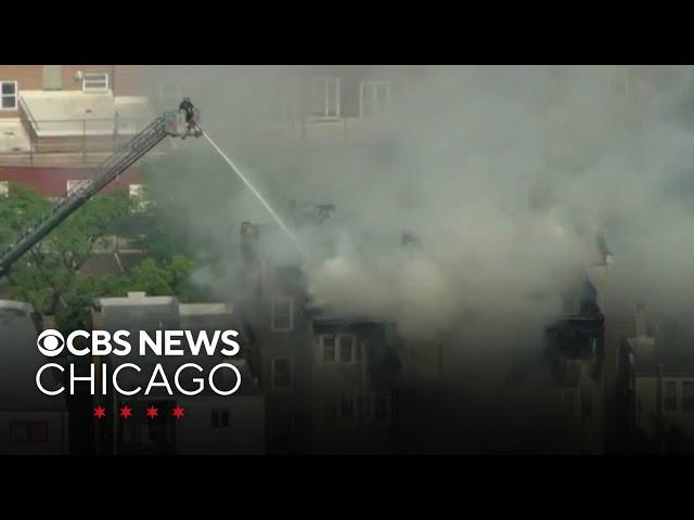 Fire sweeps through 2 apartment buildings in Chicago's North Park community