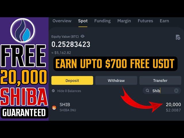 Get Free 20,000 Shiba Inu Guaranteed Bonus and Upto 700 USDT | New Crypto Huobi Airdrop