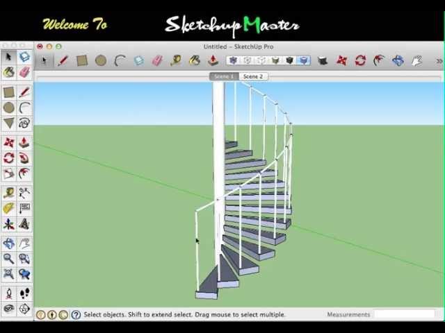 sketchup - spiral staircase
