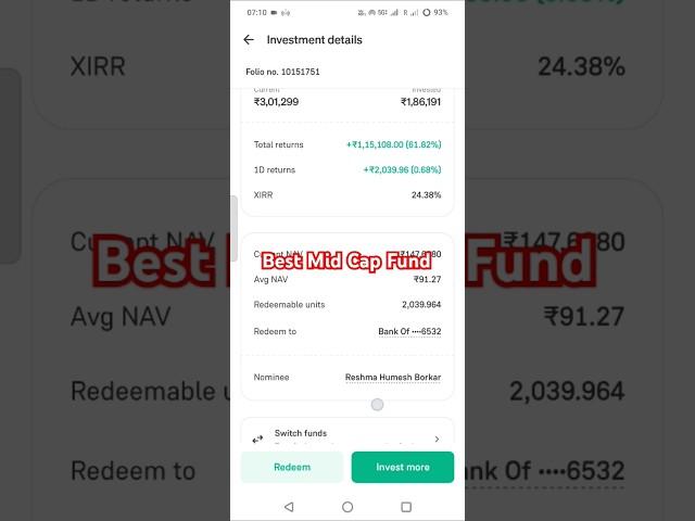 Best Mid Cap Mutual Fund For 2025  19 May #shorts  #mutualfunds @foujikavlogs1207 @Groww