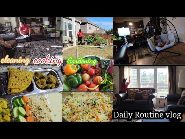 Indian Mom daily routine vlog| Thepla suki bhaji bhat kadhi|  New item for leaving room| cleaning