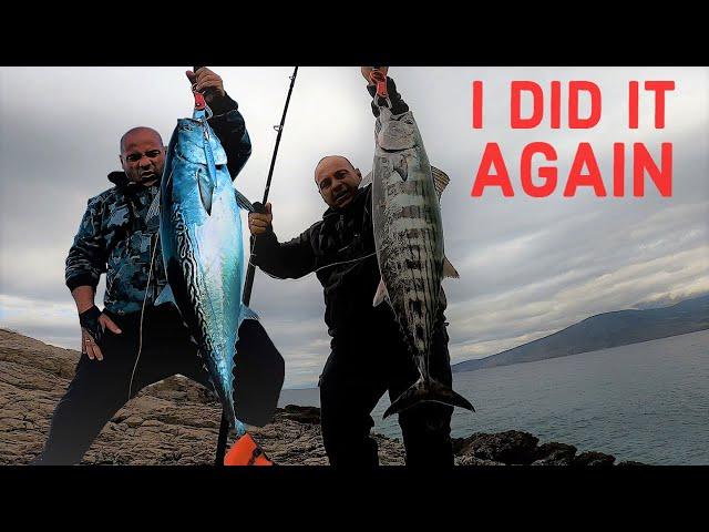 The jig, the fish, the sun & the clouds!  Three MASSIVE pelagic fighters! Feat: Sardine Slider Jig!