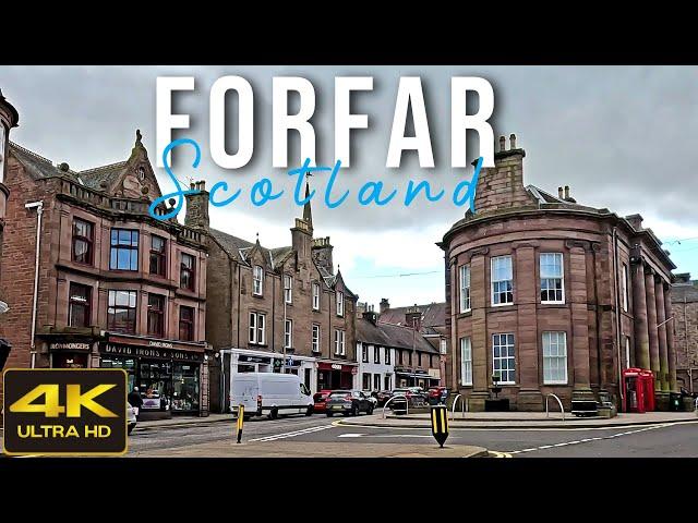 Forfar Scotland Walking Tour 4K 60fps, April 2024