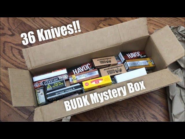 BUDK 36 mystery pocket knife box!  Worth $100?