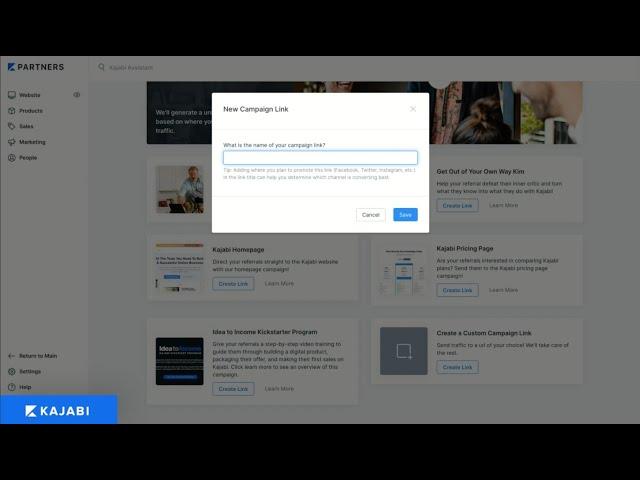 Kajabi Partner Program: How to copy your affiliate link