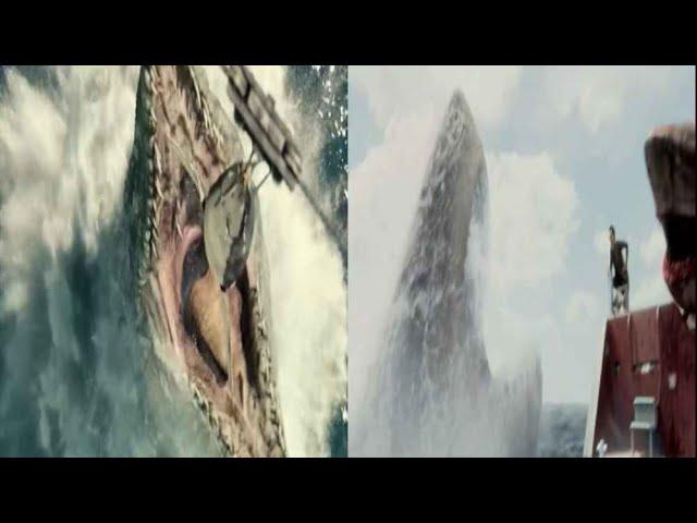 Jurassic World Mosasaurus vs The Megalodon Comparison