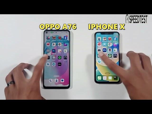 | Oppo A76 | Vs | Iphone X | Speed Test | Comparison | 2024 |