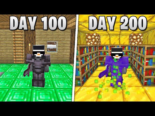 I Survived 200 Days in HARDCORE Minecraft...