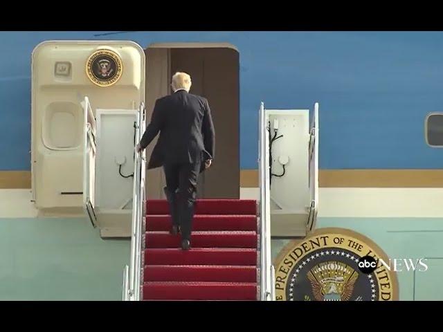 President Trump Rides on Air Force One For First Time | ABC News