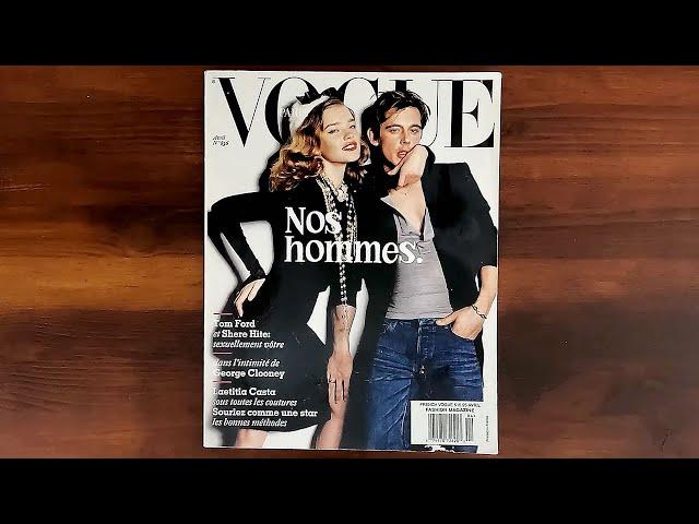 French Vogue April 2003 Natalia Vodianova, George Clooney, Laetitia Casta | ASMR Magazine Flip Thru