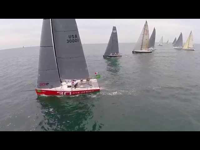 Aerial view of NYYC Race Week in Newport, Rhode Island