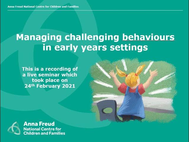 Managing challenging behaviour in early years settings