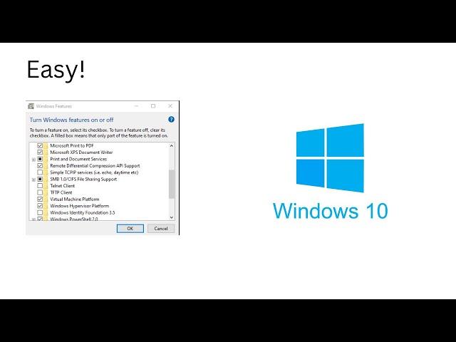 How to enable the Virtual Machine Platform Windows feature on Windows 10