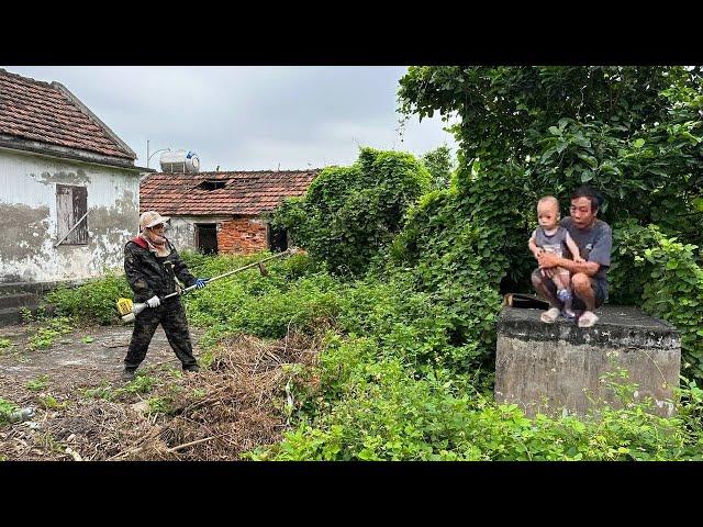 His wife left. Depressed He raised his children with an overgrown lawn. Cleaning was essential