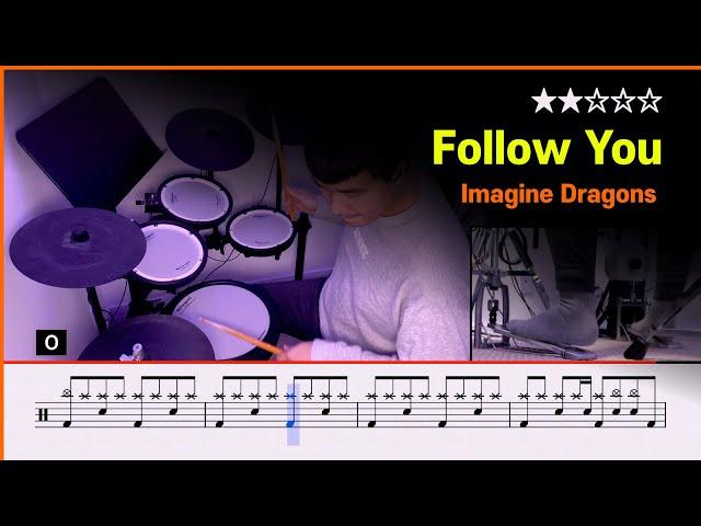 [Lv.05] Follow You - Imagine Dragon  () Pop Drum Cover with Sheet Music