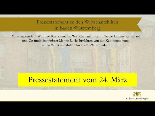 Pressestatement zu den Wirtschaftshilfen in Baden-Württemberg