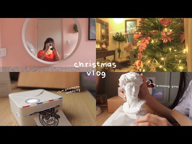 Christmas vlog gift exchange, Christmas week w/ family & friends, wrapping gifts ft. Phomemo 