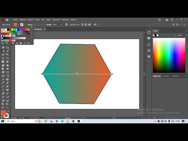 Adobe Illustrator Çokgende Degrade Aracının Şekillendirilmesi