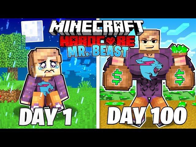 I Survived 100 Days as MrBEAST in HARDCORE Minecraft!