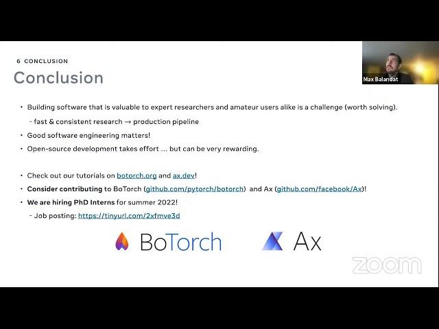 Bayesian Optimization: From Research to Production with BoTorch & Ax