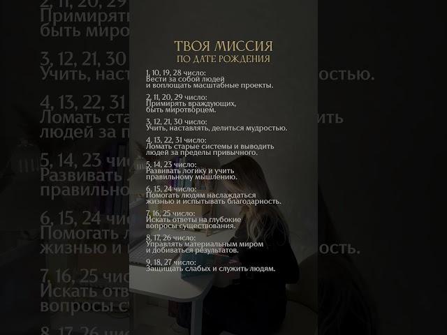 Твоя миссия по дате рождения #матрицасудьбы #психология #нумерология