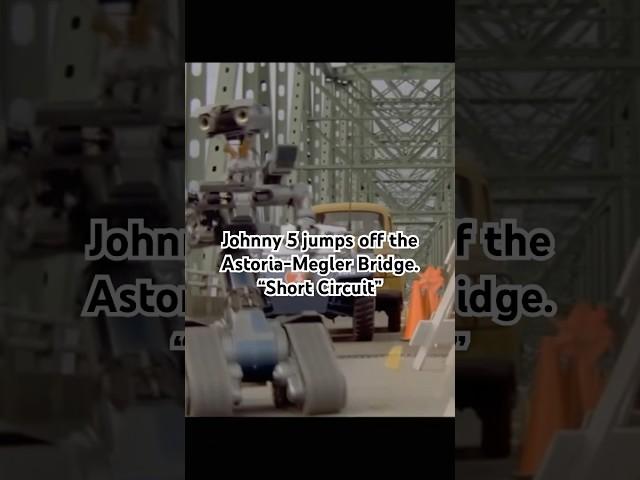  #Johnny5 jumping off the Astoria-Megler bridge in 1986’s #ShortCircuit. #astoria #80smovie #80s