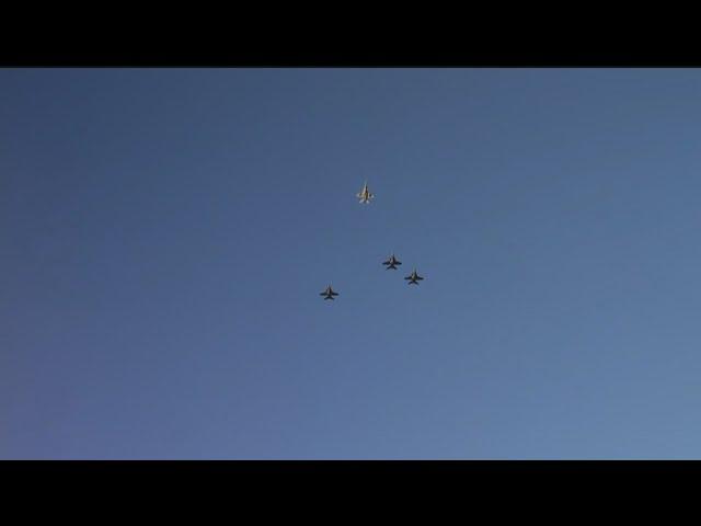 US Navy pilots perform Missing Man flyover honoring Jimmy Carter