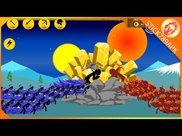 SUMMON GIANT HERO MINER VS SUPER HUGE GOLD RUSH | Stick War Legacy Mod Mega | Stick789Apk