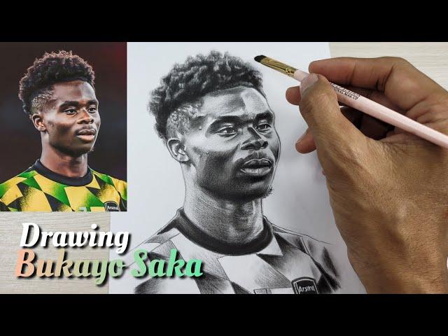 Realistic drawing Bukayo Saka | Arsenal FC football player