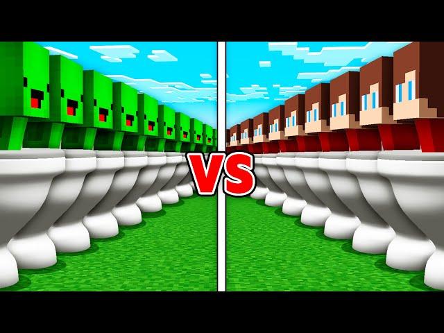 1000 Skibidi Toilets Mikey VS 1000 Skibidi Toilets JJ - Minecraft Challenge