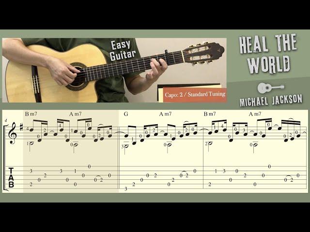 Heal the World / Michael Jackson (Easy Guitar) [Notation + TAB]