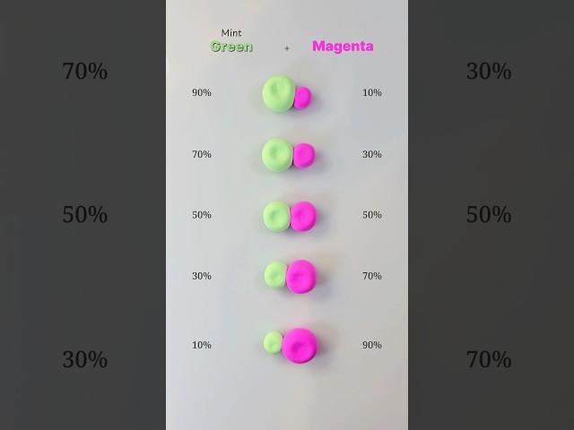 Mint Green + Magenta Clay Color Mixing  #colormixing #paintmixing #shorts #satisfying #painting