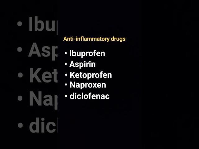 #Anti inflammatory drugs #NSAID # most common anti inflammatory drugs #youtubeshorts #medicila
