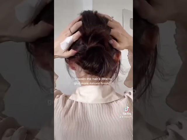 머리끈 하나로 로우번 대충 묶었는데 예쁘네? How I do my low bun hair