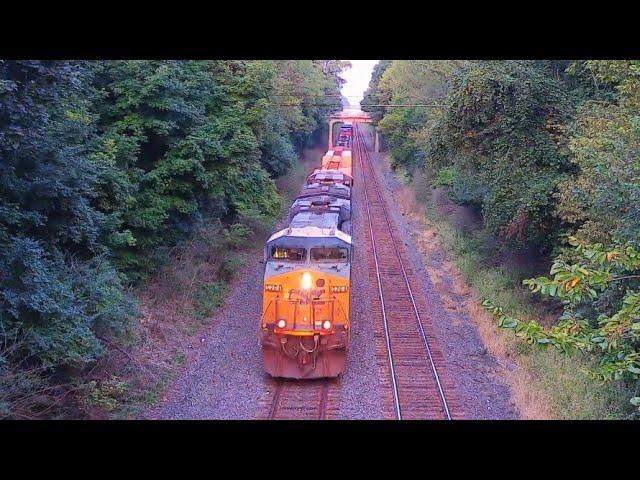 CSX Q630 passes CP 163 with overhead view, very friendly crew, and Awesome K5HL!!!