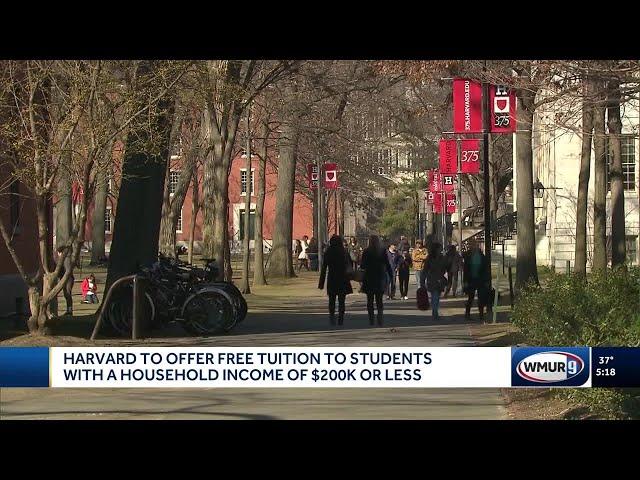 Harvard University to offer free tuition to students with household income at $200,000 or less