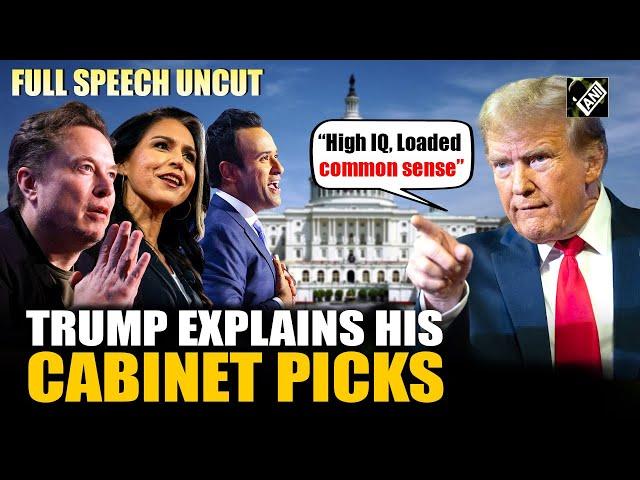 “High IQ, common sense”: Trump explains why he chose Elon, Tulsi, Vivek as his top cabinet