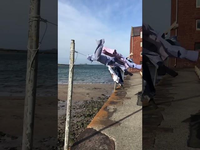 North Berwick, washing line, East Lothian, Scotland