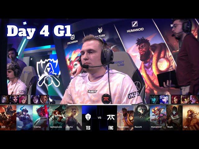 TES vs FNC | Day 4 LoL Worlds 2024 Swiss Stage | Top Esports vs Fnatic full