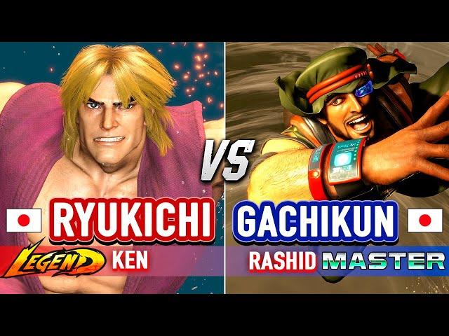 SF6  RYUKICHI (Ken) vs GACHIKUN (Rashid)  Street Fighter 6 High Level Gameplay