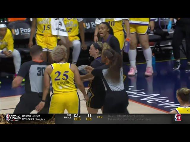  "CHILL THE F**K OUT!" DOUBLE Technicals After Foul | Los Angeles Sparks vs Connecticut Sun WNBA