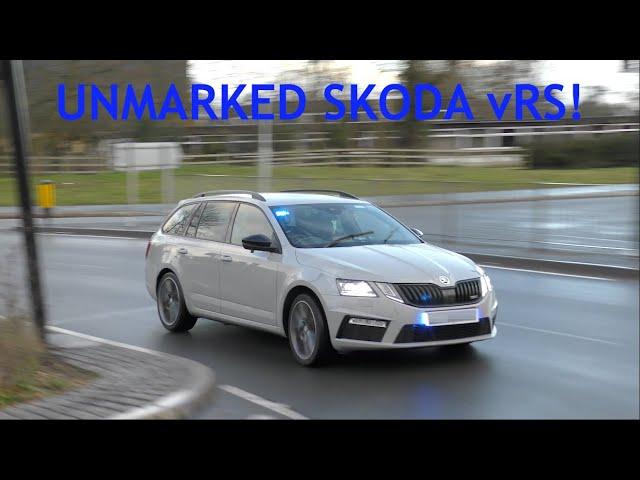 UNMARKED SKODA vRS - Multiple Police Cars Responding with Lights and Sirens